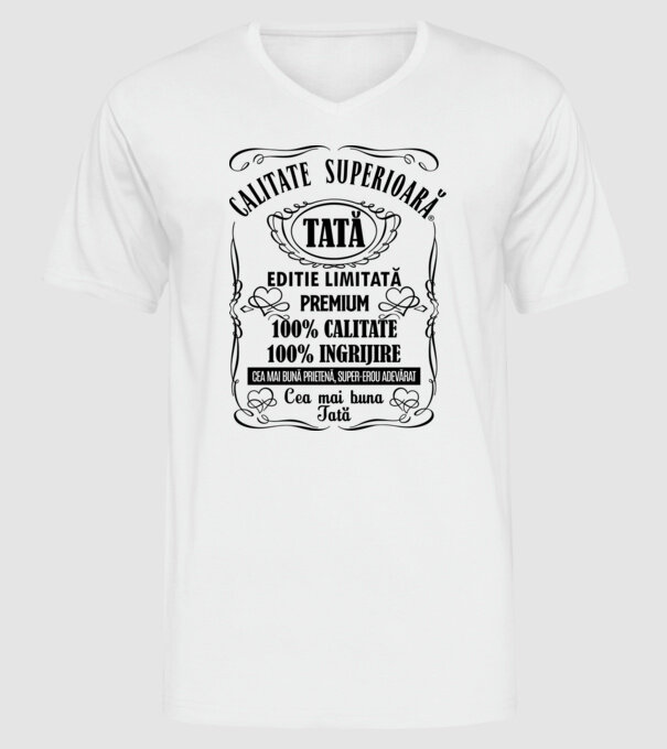 Tată Premium - ediție limitată premium model alb pe tricou