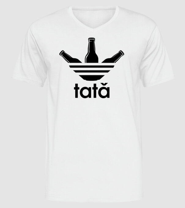 Tatadidas model alb pe tricou