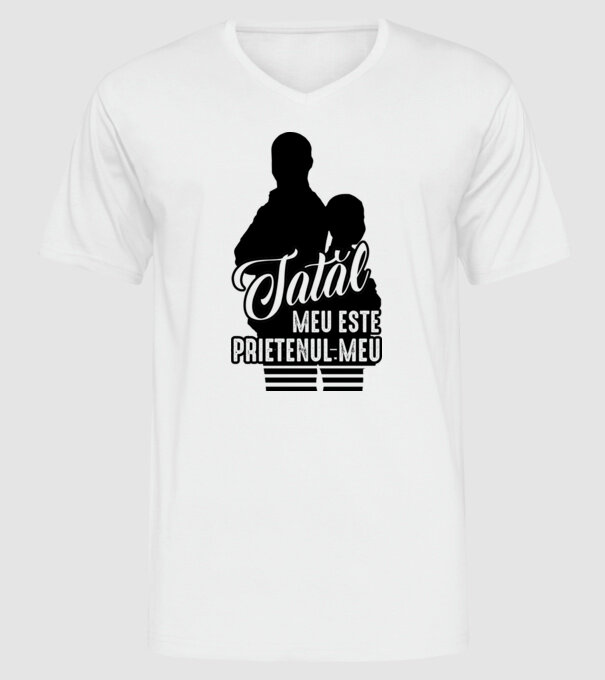 tatăl meu este prietenul meu model alb pe tricou