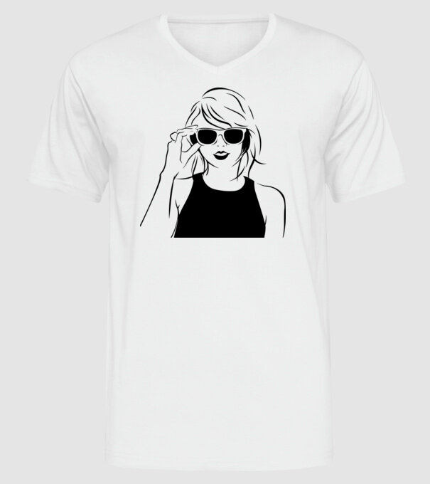 Taylor Swift model alb pe tricou