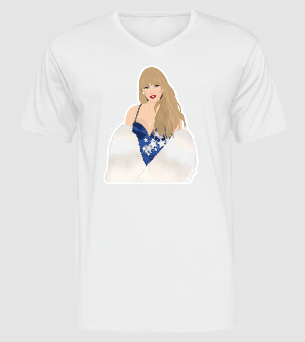 Taylor Swift blue model alb pe tricou