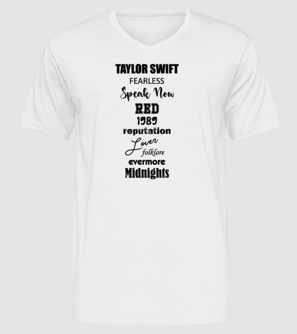 Taylor Swift Eras model alb pe tricou