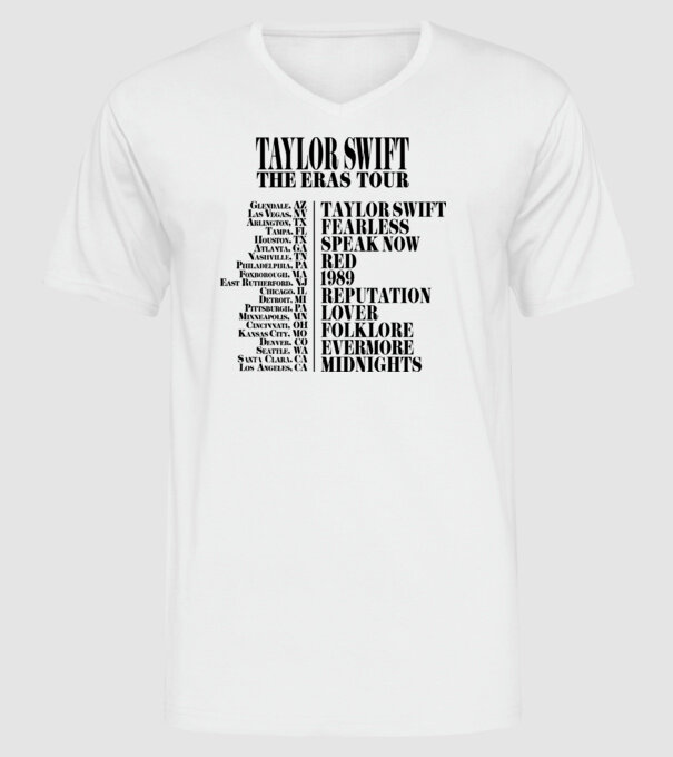 Taylor Swift Eras tour back model alb pe tricou