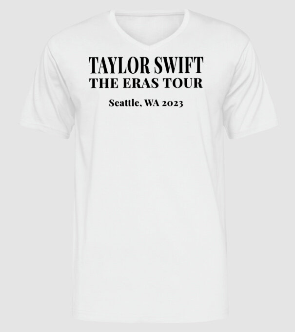 Taylor Swift Eras tour text2 model alb pe tricou