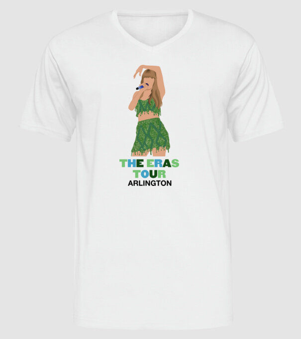 Taylor Swift The Eras Tour Arlington 2 model alb pe tricou