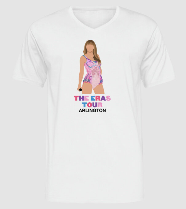 Taylor Swift The Eras Tour Arlington 4 model alb pe tricou