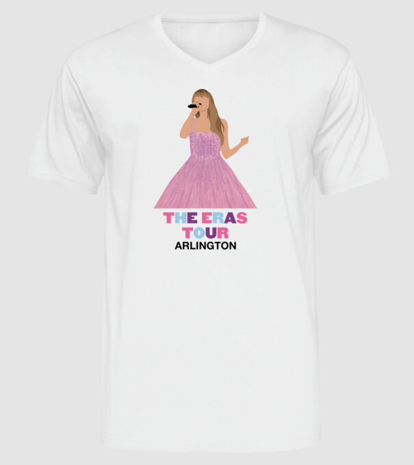 Taylor Swift The Eras Tour Arlington model alb pe tricou
