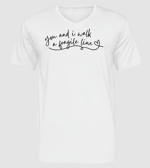 Taylor Swift you and i walk a fragile line model alb pe tricou