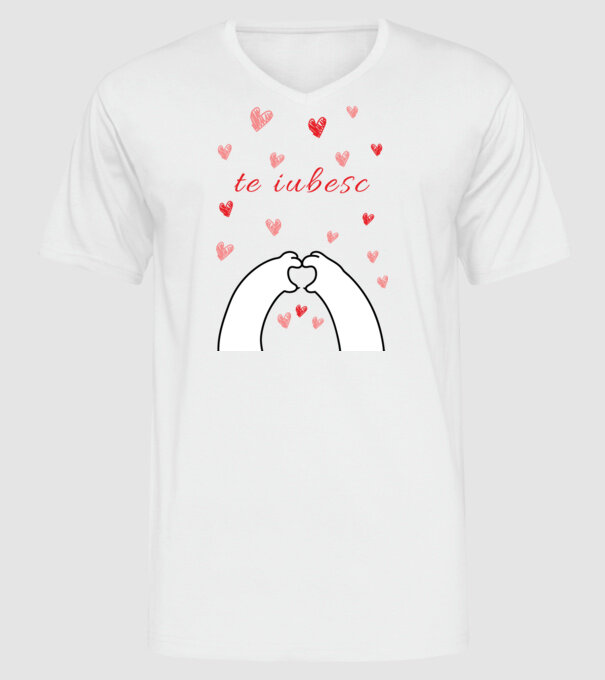 te iubesc model alb pe tricou