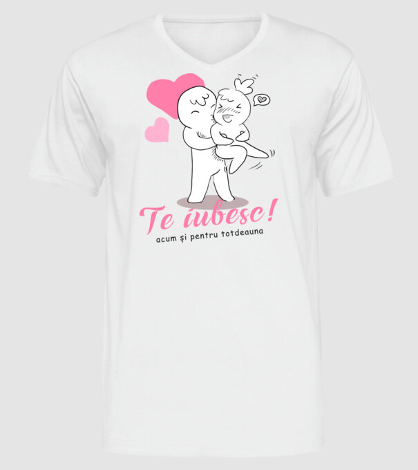 te iubesc model alb pe tricou