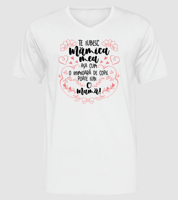 Te iubesc mămica mea model alb pe tricou