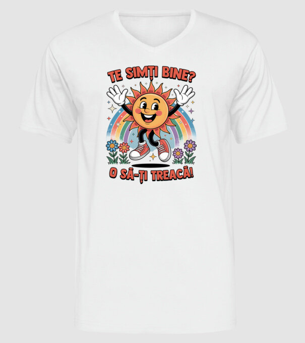 Te simți bine? model alb pe tricou