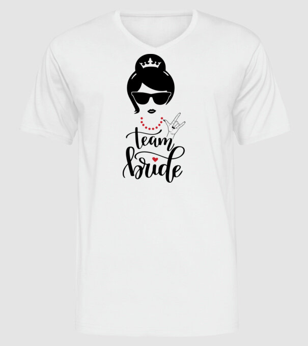 Team Cool Bride model alb pe tricou