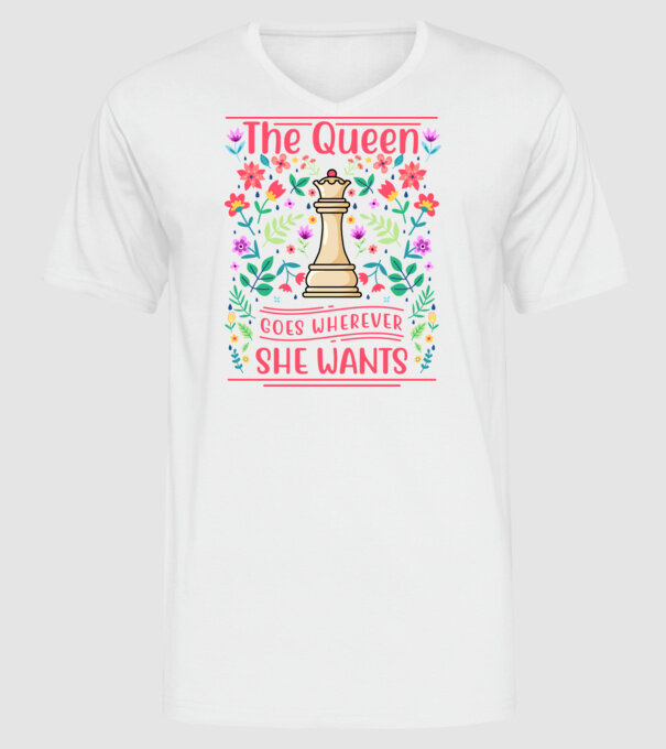 the queen goes wherever she wants model alb pe tricou