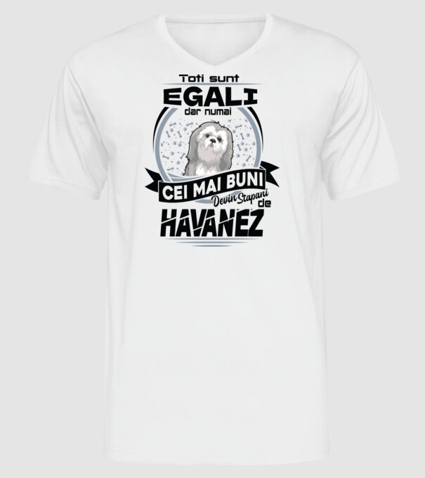 Toți sunt egali, dar numai cei mai buni devin stăpâni de havanez model alb pe tricou