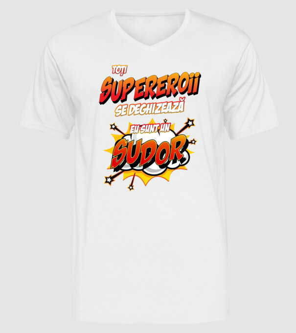 Toți supereroii se deghizează, eu sunt un sudor model alb pe tricou