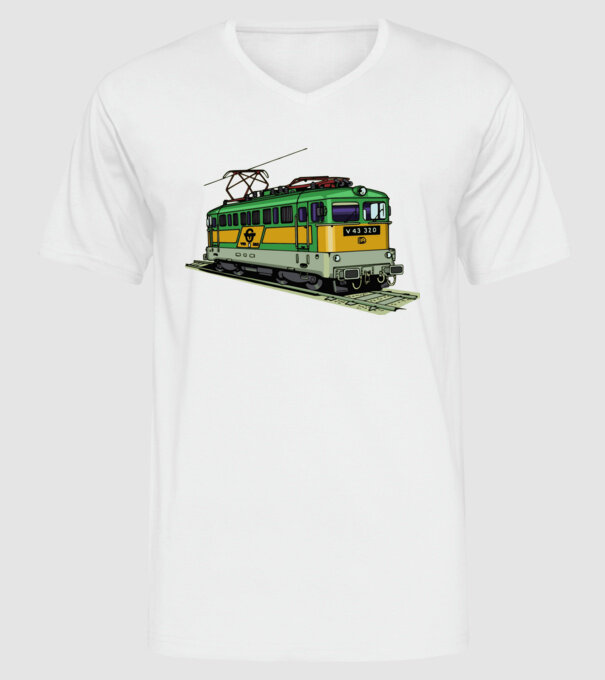 Trenuri model alb pe tricou