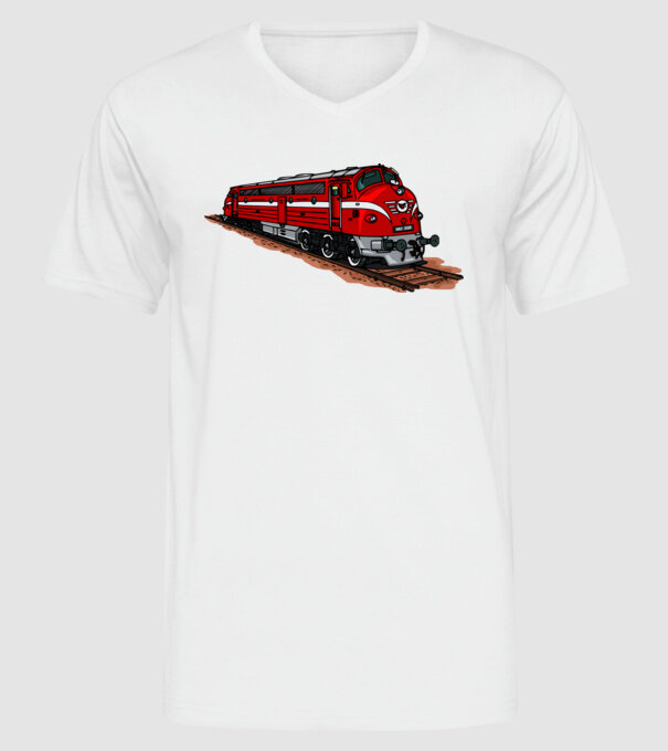 Trenuri model alb pe tricou