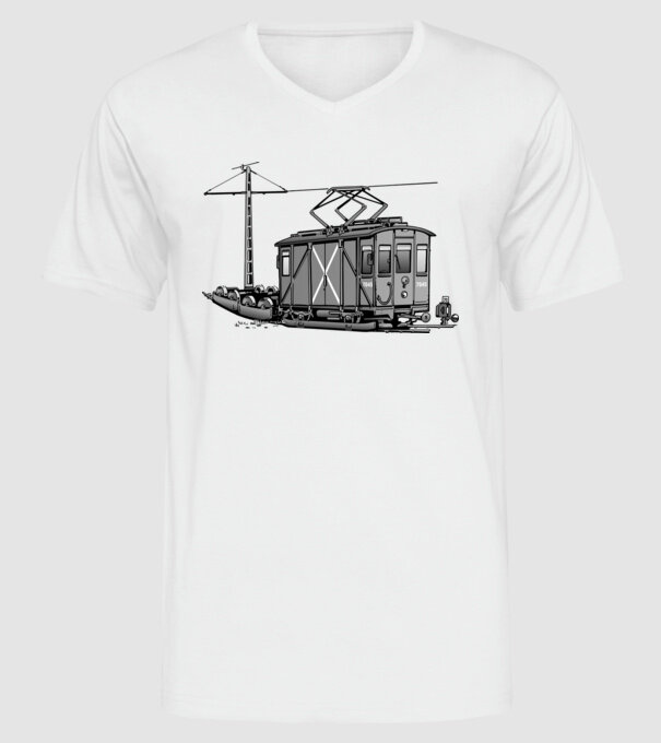 Trenuri model alb pe tricou