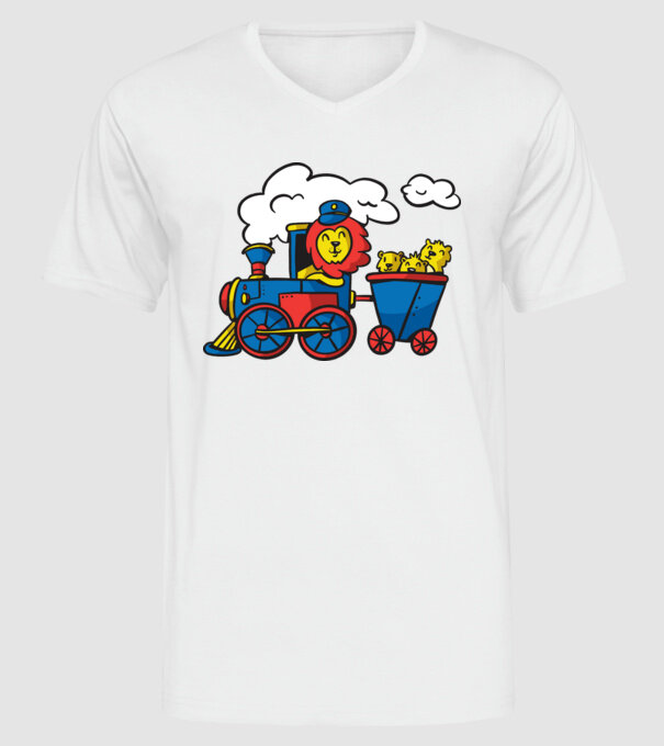 Trenuri model alb pe tricou