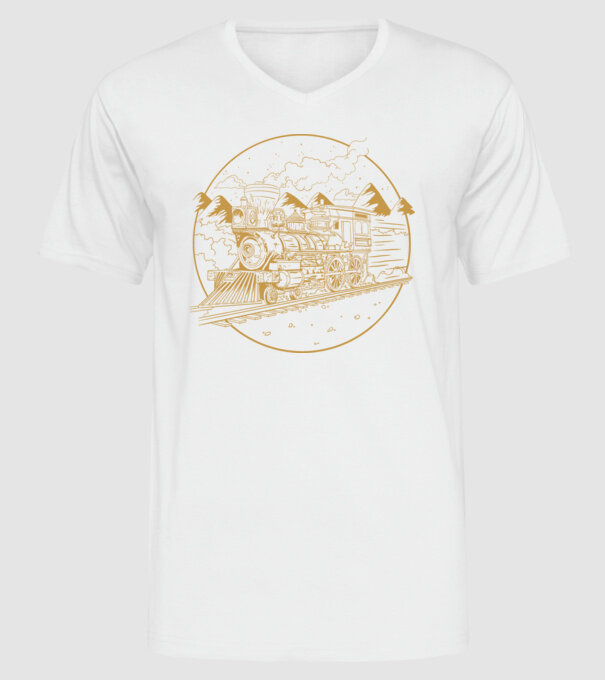 Trenuri model alb pe tricou