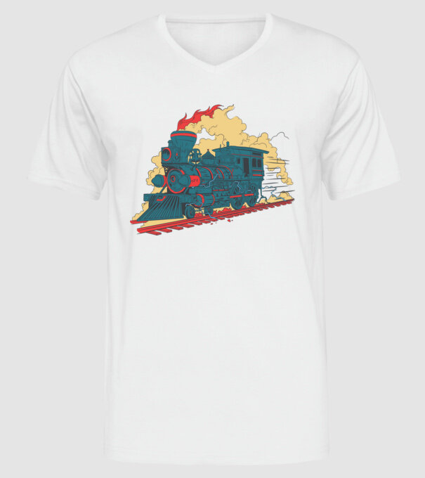 Trenuri model alb pe tricou