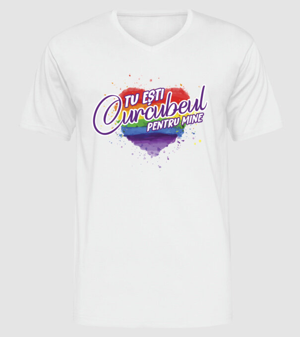 Tu ești curcubeul pentru mine model alb pe tricou