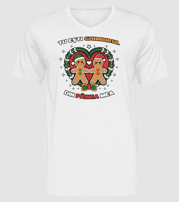 Tu ești ghimbirul din păinea mea model alb pe tricou