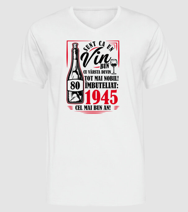 Un Vin Bun 1945 - Alb model alb pe tricou