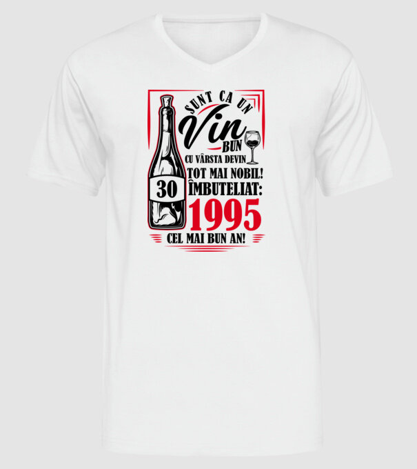 Un Vin Bun 1995 - Alb model alb pe tricou