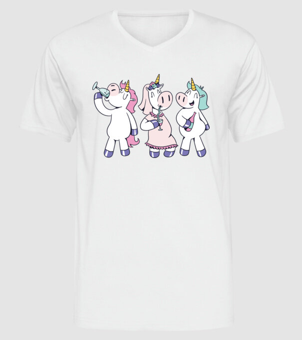 unicorn Bachelorette model alb pe tricou
