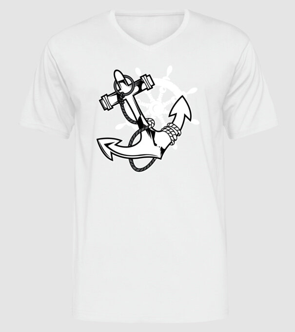 Vapoare model alb pe tricou