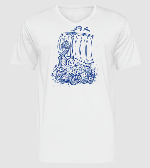 Vapoare model alb pe tricou