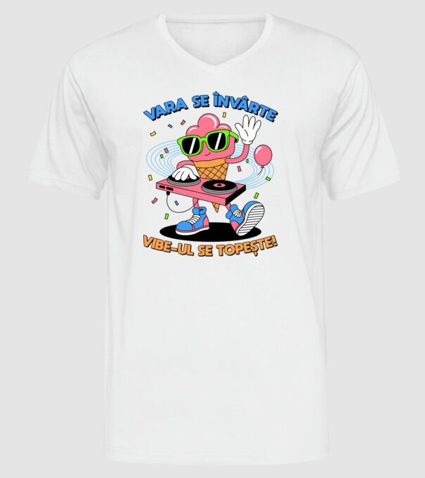 Vara se învârte model alb pe tricou