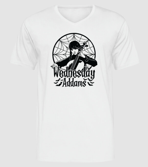 Wednesday Window model alb pe tricou
