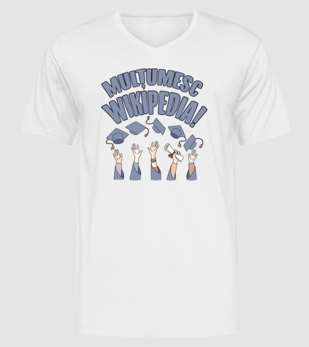 Wikipedia model alb pe tricou