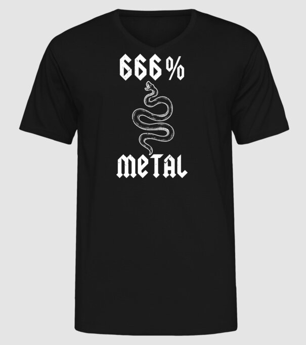 666 Metal model negru pe tricou