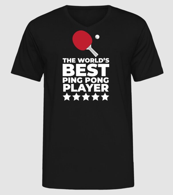 Cel mai bun jucător ping-pong engleză model negru pe tricou