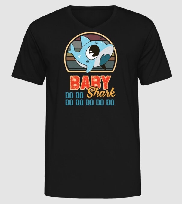 BabyBOY shark model negru pe tricou