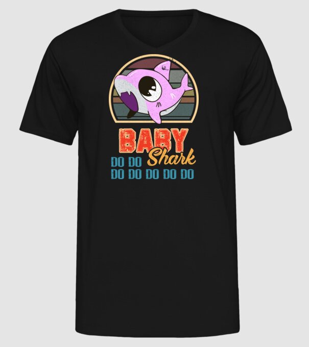 BabyGIRL shark model negru pe tricou