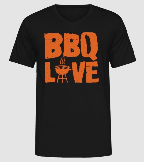 BBQ LOVE model negru pe tricou