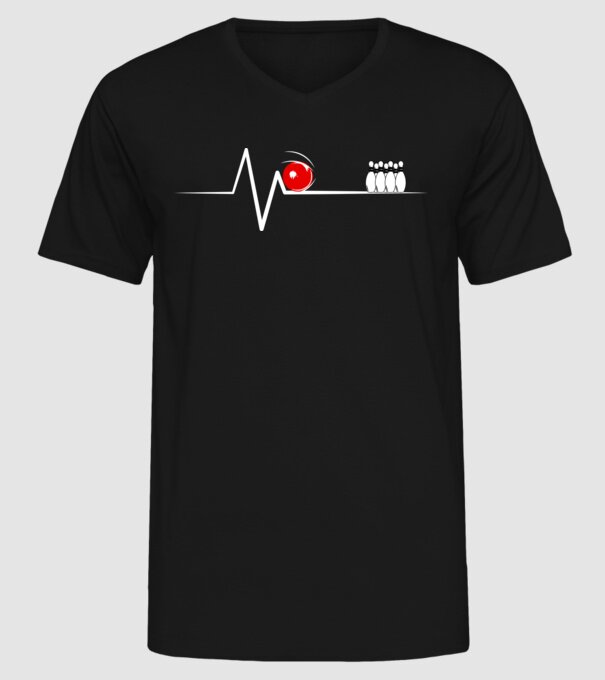 Bowling EKG model negru pe tricou