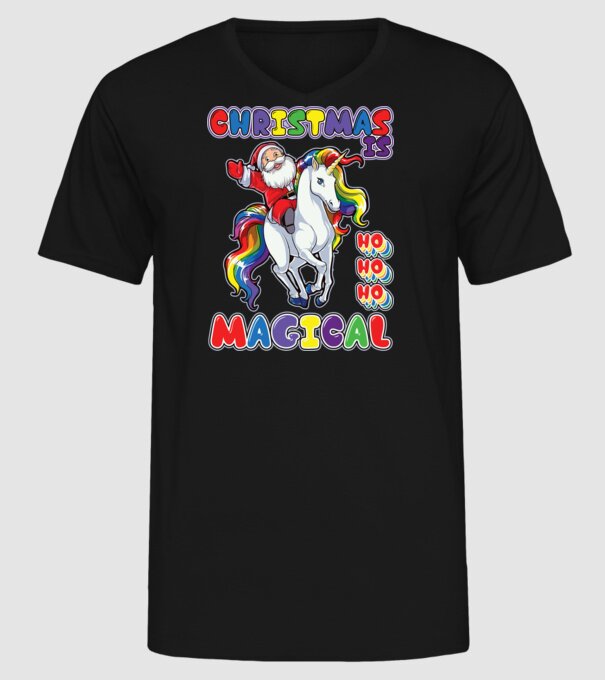 CHRISTMAS IS MAGICAL model negru pe tricou
