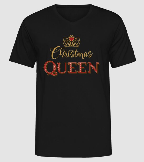 Christmas Queen model negru pe tricou