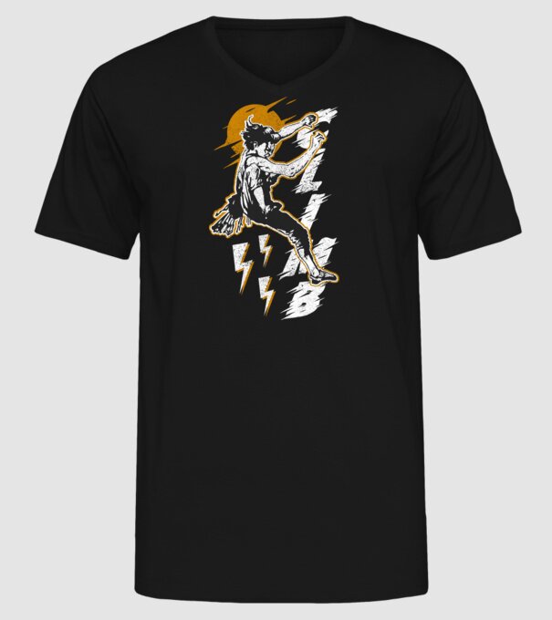 CLIMB retro model negru pe tricou
