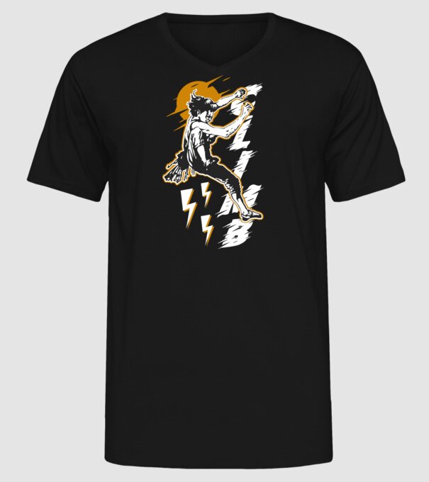 CLIMB retro model negru pe tricou