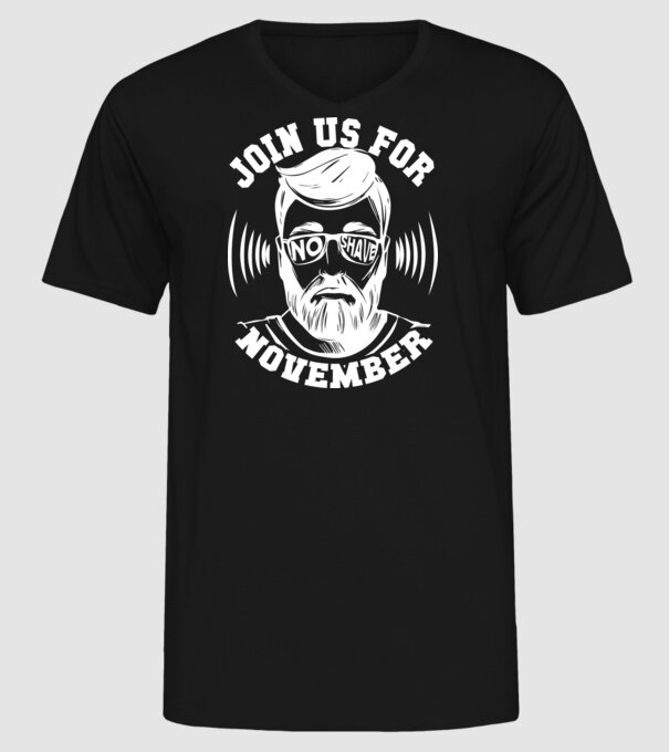 Alătură-te mișcării No Shave November (engleză) model negru pe tricou