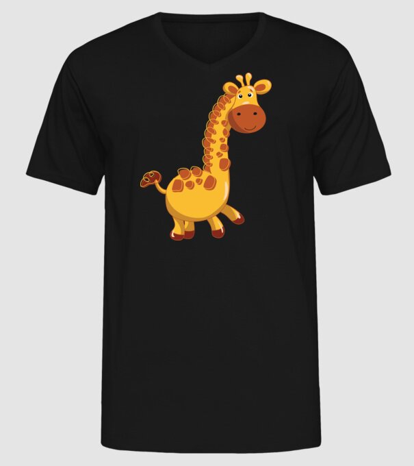 Cute giraffe model negru pe tricou