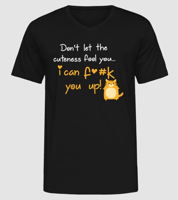 Cuteness model negru pe tricou