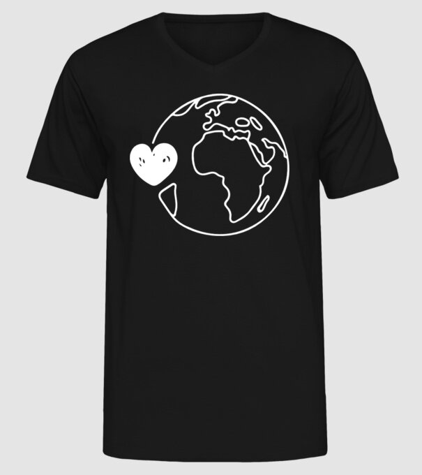 EarthLogo model negru pe tricou